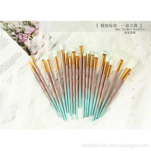 New 20pcs Makeup Brush Sets Dazzle Diamond Rainbow Color Makeup Brush Eye Shadow Brushes Beauty Kit Sets